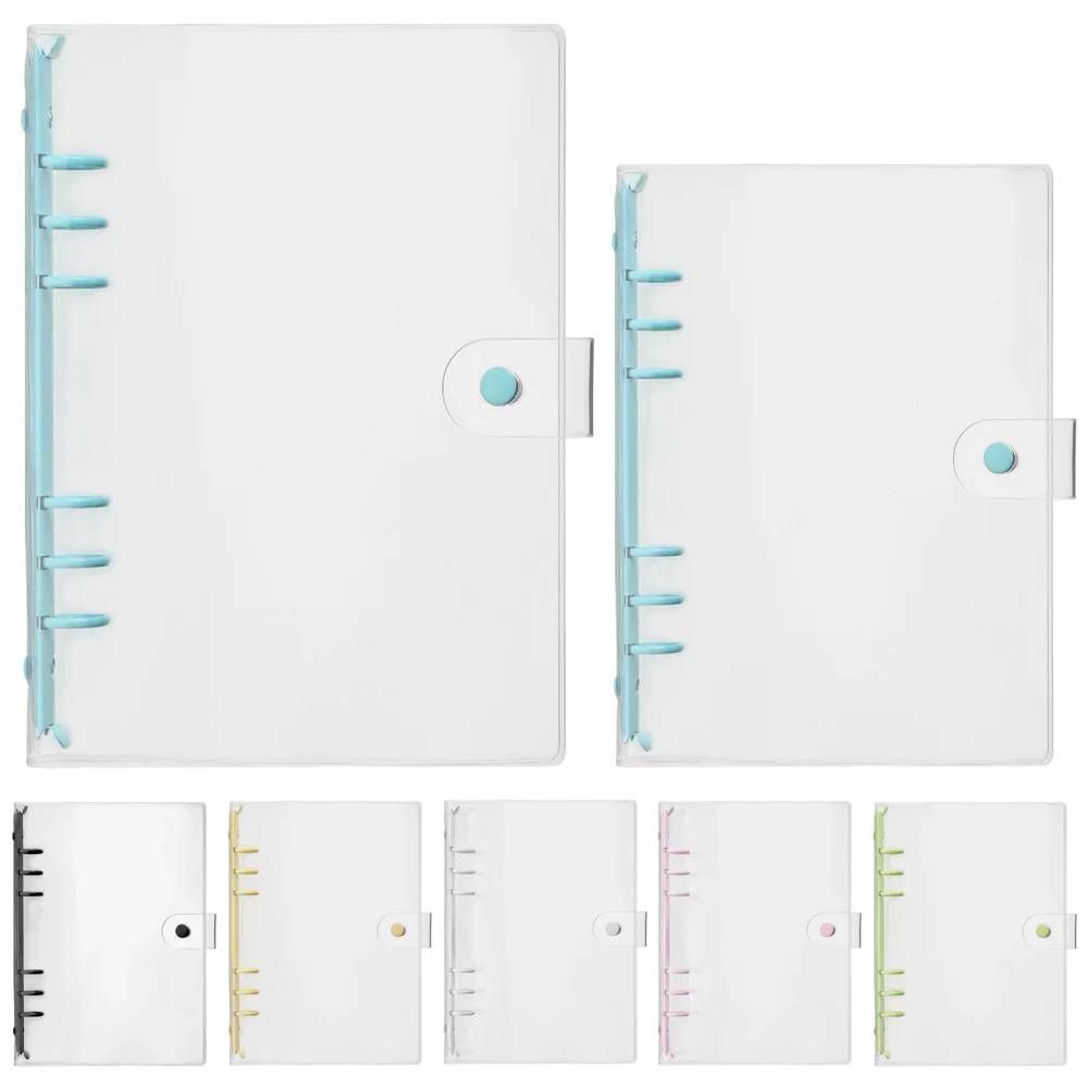 A5 A6 PVC Loose-Leaf Notebook Cover Folder Transparent Folder Notebook Binder File Storage Student Diary Planner Loose-Leaf Clip