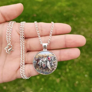 قلادة فرسان الهيكل القديمة ، قلادة الصليب الأحمر ، قلادة كابوشون زجاجية ، سلسلة طويلة ، صليب سليمان ، قلادات رمز الماسونية أعلى 12 مبيعات ماسونية متقاطعة - رقم 6