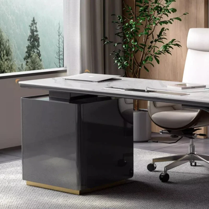 طاولة كمبيوتر جميلة مصممة للمكتب الحديث للاستوديو الشمالي الخشبي للكمبيوتر المحمول مكتب أبيض أثاث مكتب طاولة تنفيذي