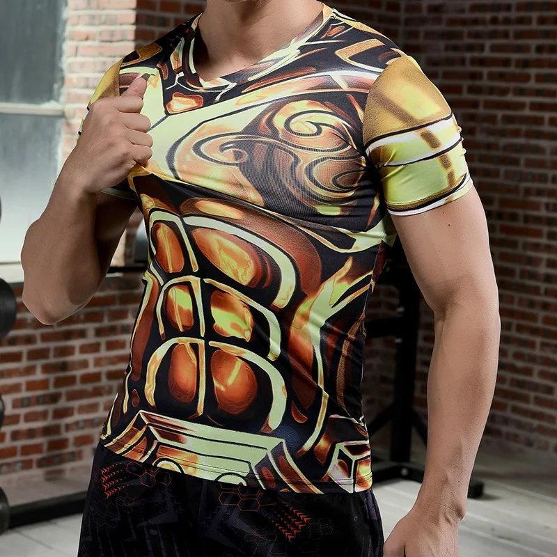 

Unique Design Compression T Shirt Moisture Wicking Material For Intense Sports Activities