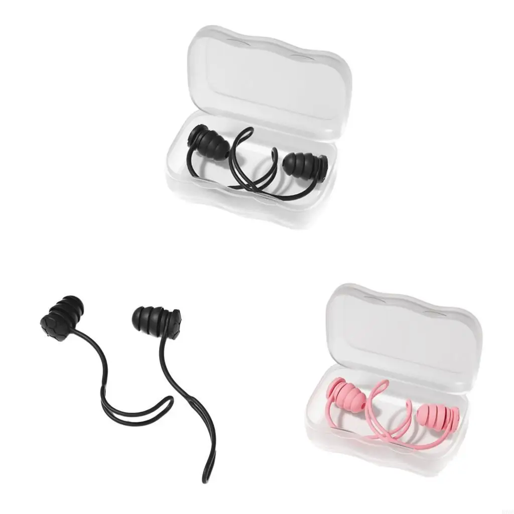 

Comfortable Swim Earplugs Reusing Swimming Ear Plugs Waterproof Flexible Ear Plugs with String for Swimming Ear Plugs 896C