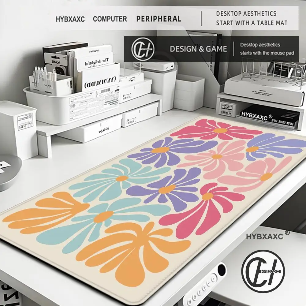 90x40 Pink Abstract flower office desk mat Large computer mouse pad Gift Game Player desktop accessories Keyboard protection pad