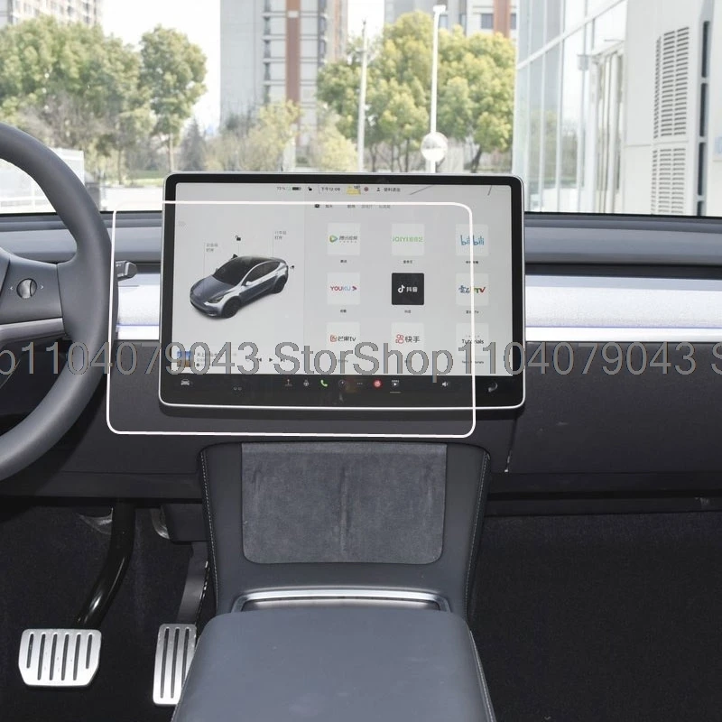

Защитная пленка из закаленного стекла для Tesla Model Y 2021-2024, 15-дюймовый автомобильный радиоприемник, GPS-навигация, сенсорный экран, пленка против царапин