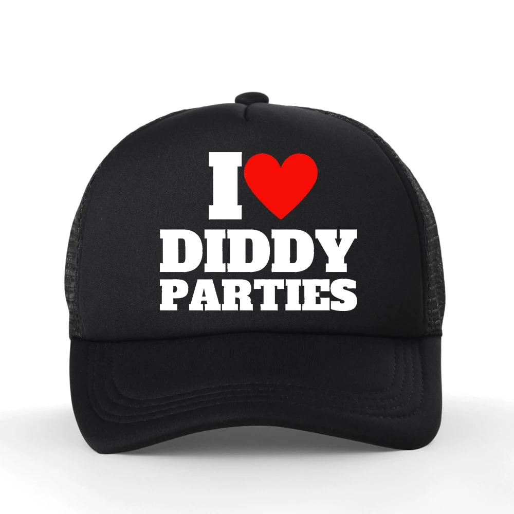 I Love Diddy Parties Lustige, beleidigende, sarkastische Baseballkappe, Unisex, atmungsaktive Mesh-Mütze für vier Jahreszeiten – Detail 2