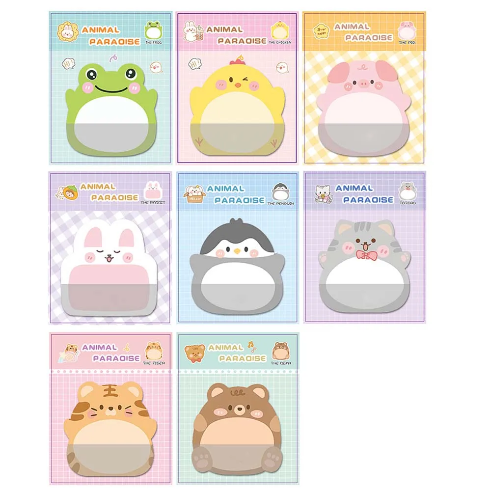 Kawaii Cartoon Animais Sticky Notes Auto-adesivo Notepad Memo Pad Material Escolar Escritório Papelaria Adesivo