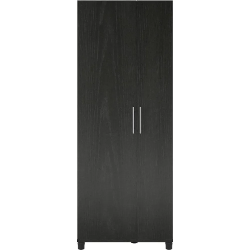 SystemBuild Evolution Camberly Tall Asymmetrical Cabinet in Black Oak