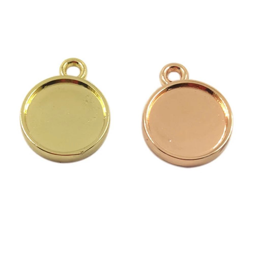 

20 Pcs Round Tray Pendant Copper Plating Jewelry Making Trays Bezel Accessories