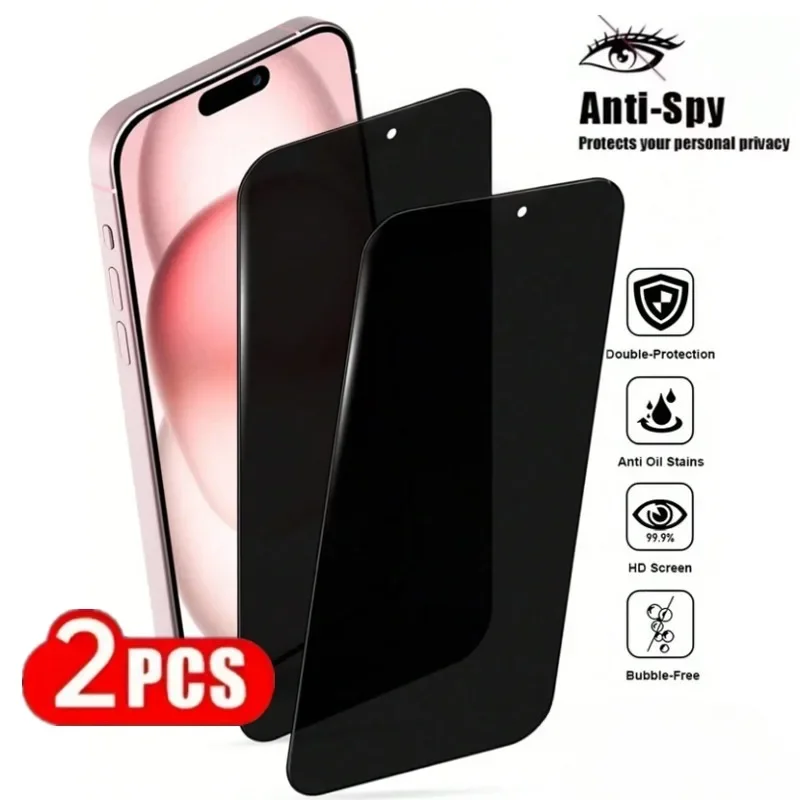 

2Pack Privacy Tempered Glass For IPhone 17 Pro Max 16e Screen Protectors For iPhone 15 14 13 12 11 Pro Max Plus XR XS Max Glass