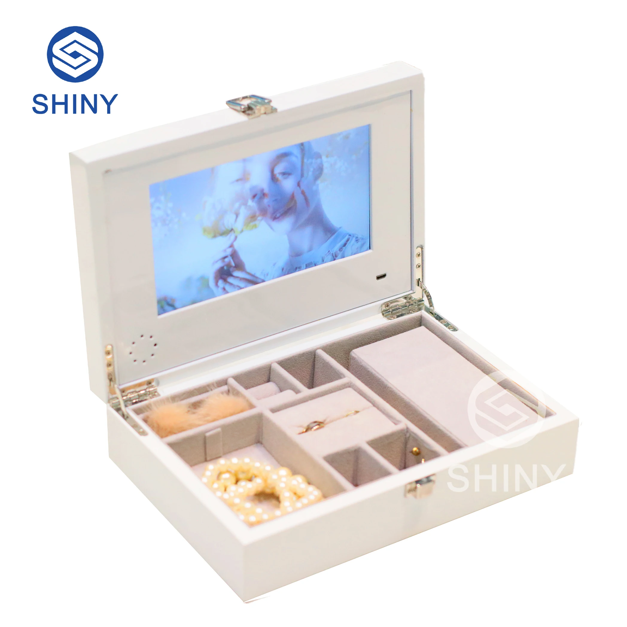 promotion-7-inch-white-lcd-screen-video-brochure-box-presentable-paper-crafts-gift-packaging-for-flower-rose-jewelry-ring-music