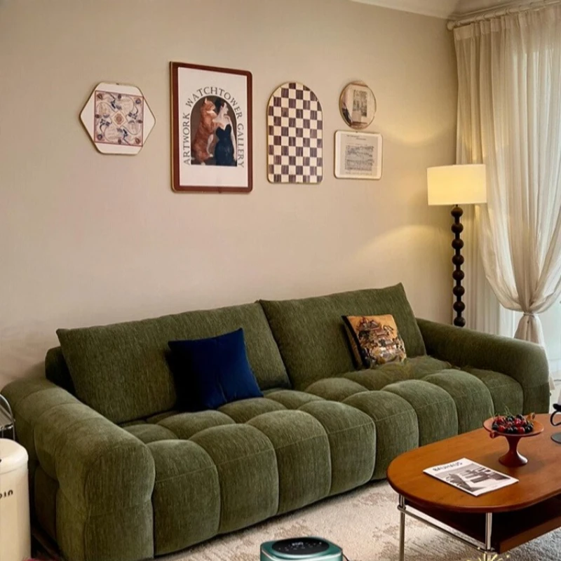 

Прямой пуховый диван Clouds из синели зеленого цвета, новый