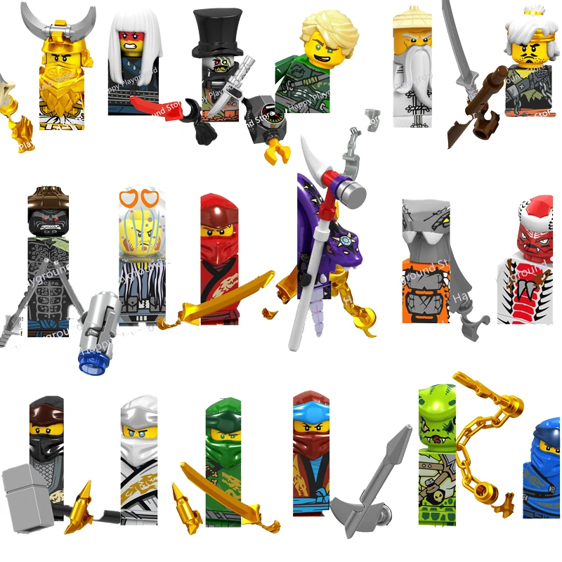

A033-097 Master Anime Ninja Jay Cole Kai Yang Cartoon TV Dolls Ninjago Toy Figura Building Blocks Kids Assemble Model Gifts