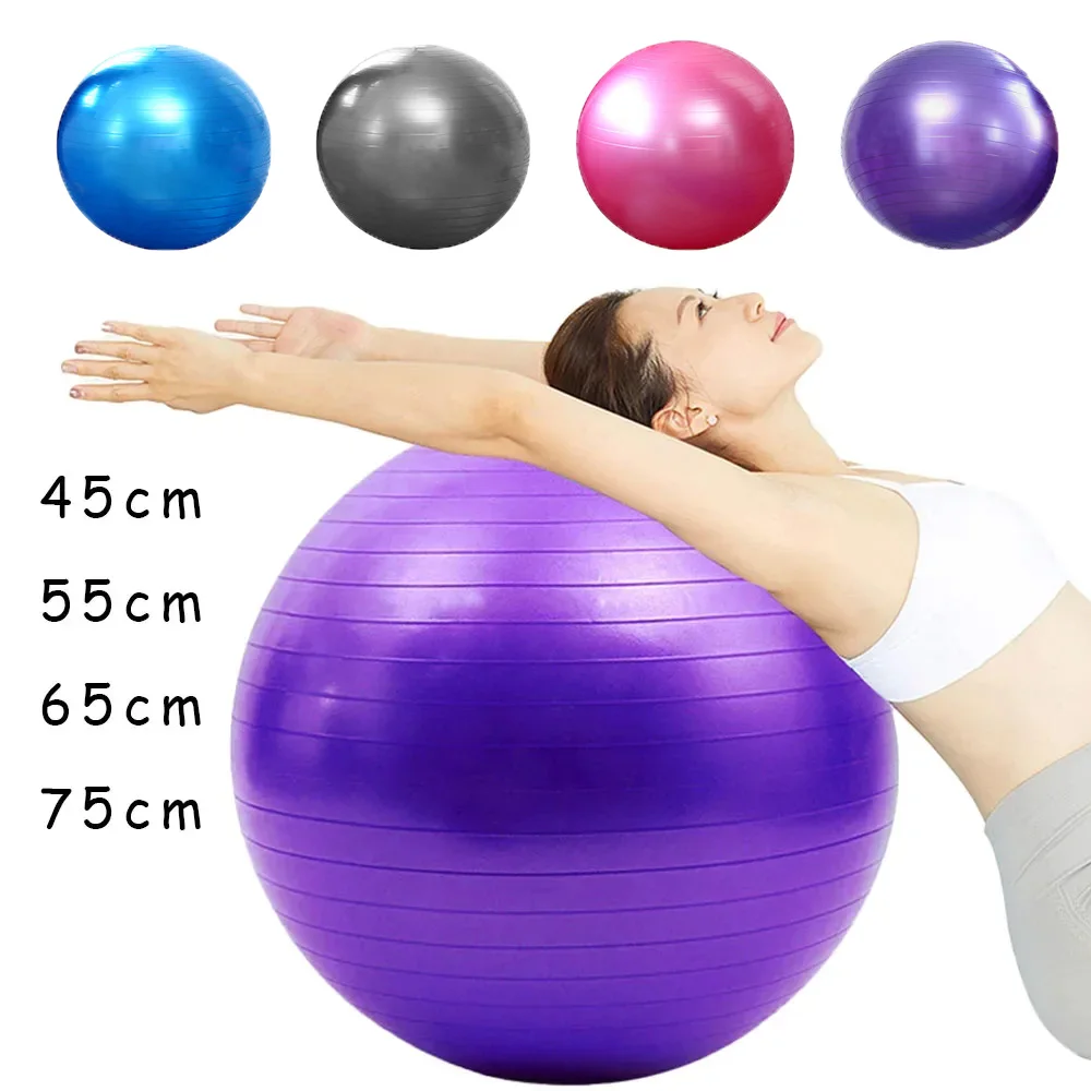 Sports Yoga Balls Pilates Fitness Ball Gym Balance Exercise Pilates Workout Home Training Massage Explosion-proof Ball 45/75cm