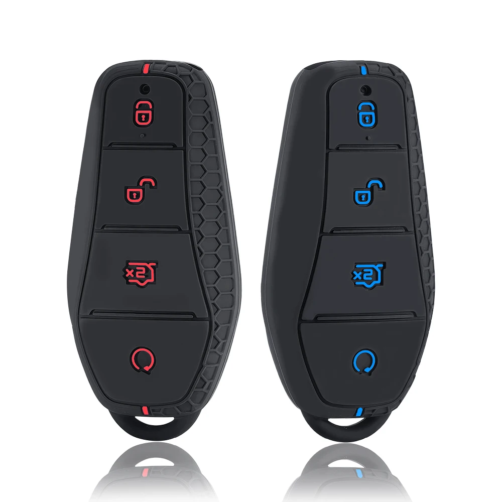 4 Buttons New Style Silicone Car Key Cover Case Shell Keyring For BYD Song PRO Han EV Max Tang DM Qin PLUS Yuan Dolphin E2