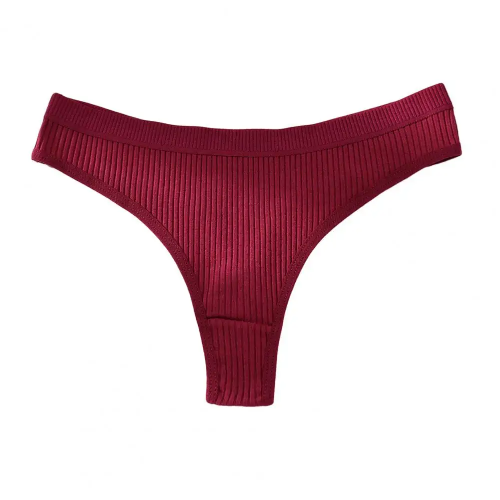 

Cotton Thongs for Women Soft Low Rise Sexy T Back Ladies Panties Ribbed No Show Breathable Stretch Underwear Sports Thong Underw