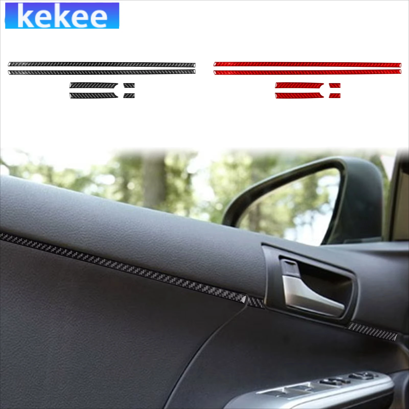 

For Toyota Camry XV50‌ 7th 2012-2014 Carbon Fiber Front Door Strip Accessories Interior Cover Decorative Tuning Stickers Trim