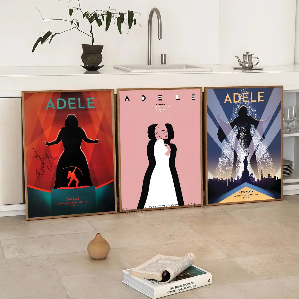 Singer Adele Poster Stickers Living Room Bedroom Entrance Cafe Wall Art Decoration Painting  Decor image 5