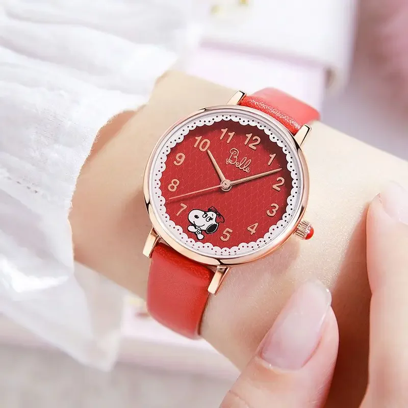 

Snoopy animation peripheral creative Korean cartoon pattern student fashion versatile sweet and cute quartz watch best friend