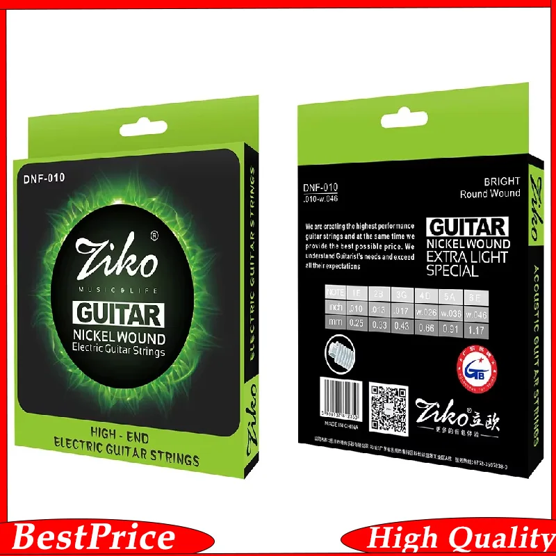 Ziko DNF-010 E-Gitarre String snickel Wunde Hexangon Legierung Kern Gitarren saite E-Gitarre Saiten teile Zubehör