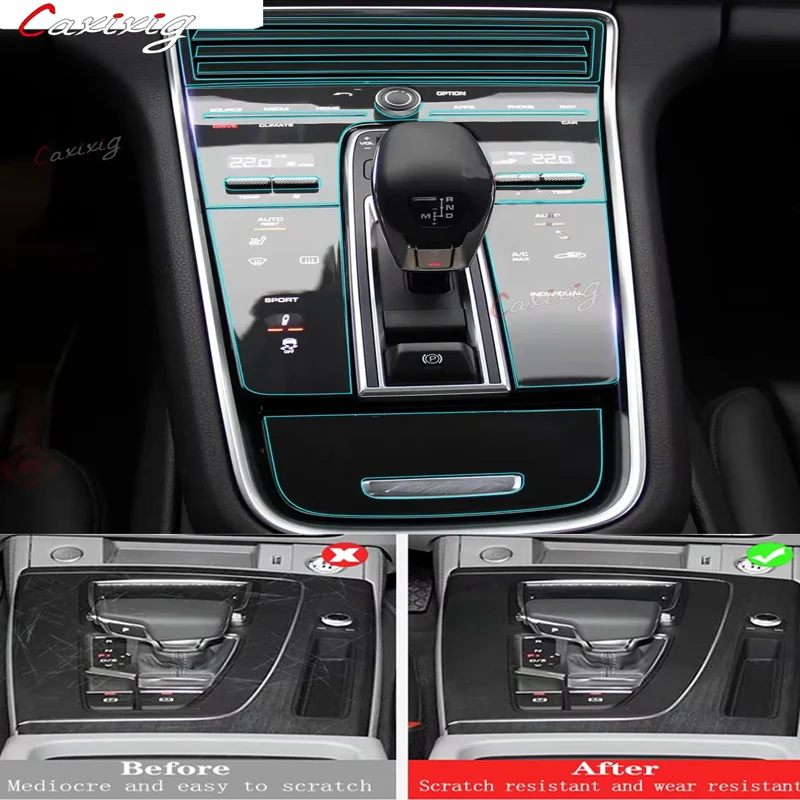 Für Porsche Panamera 971 2017-2018 Mittelkonsole Klimaanlage Getriebe Panel GPS Bildschirm Innen Unsichtbare TPU Schutz Film