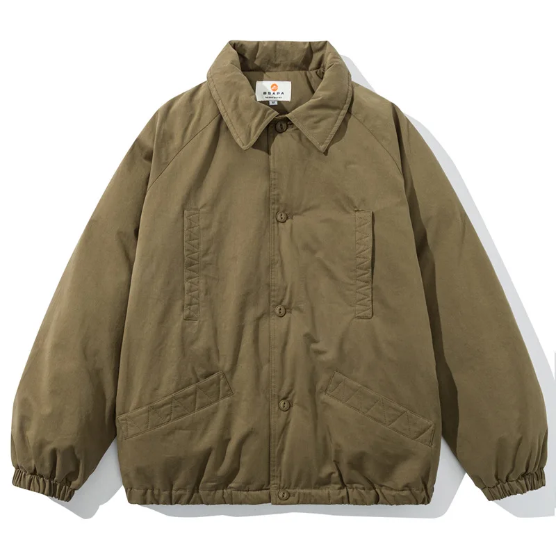 2026 Autumn New Japanese Retro Multi Pocket Workwear Jackets for Men Winter Men's Thick Warm Casual Loose Jacket Streetwear Coat