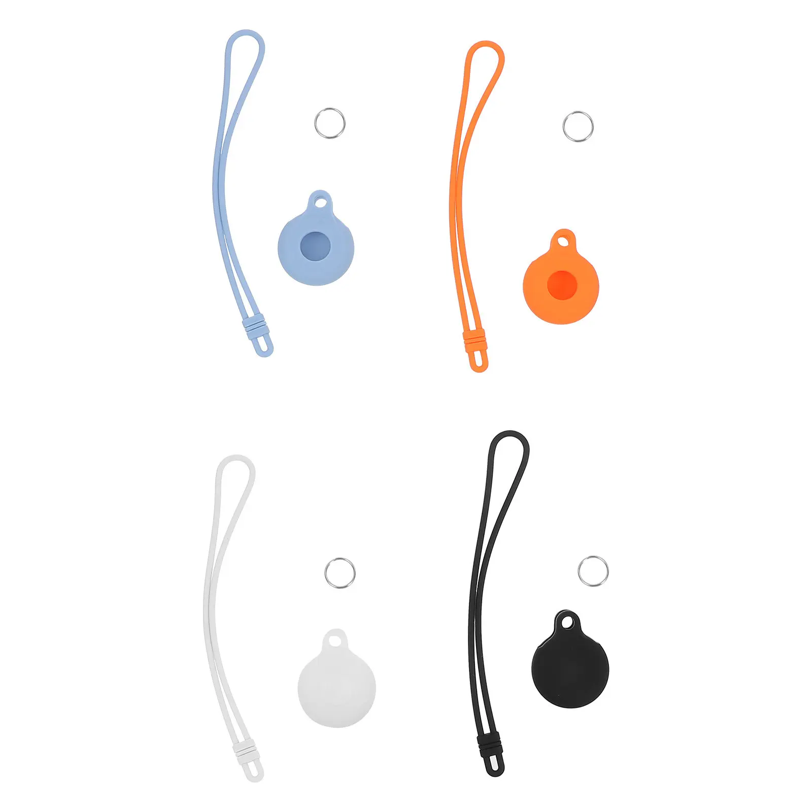 

4Pcs Pet Anti-Loss Protective Case Silicone Shell Keychain Easy Carry Cover Protection Protective Sleeve for