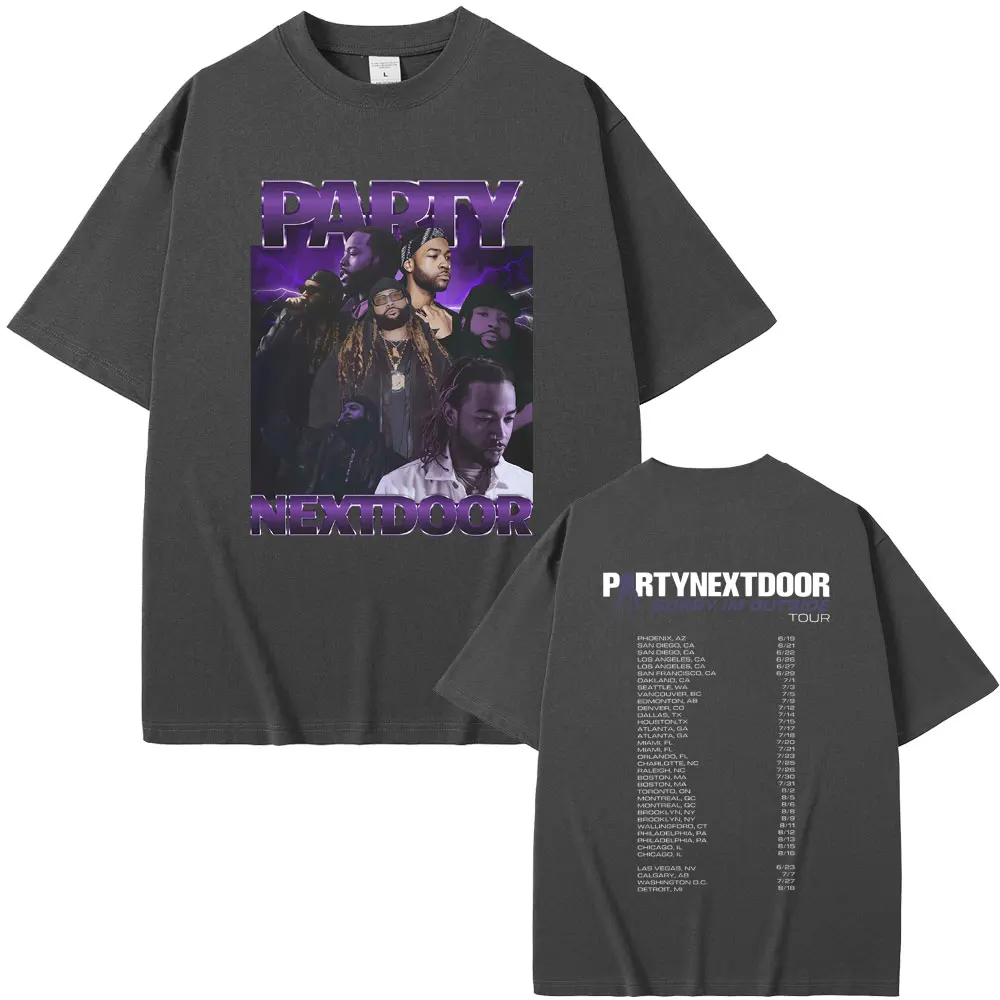 Rapper Partynextdoor Sorry Im Outside Tour T-Shirts Heren Hiphop Oversized Tshirt Heren Katoenen T-Shirts Heren Vintage Streetwear