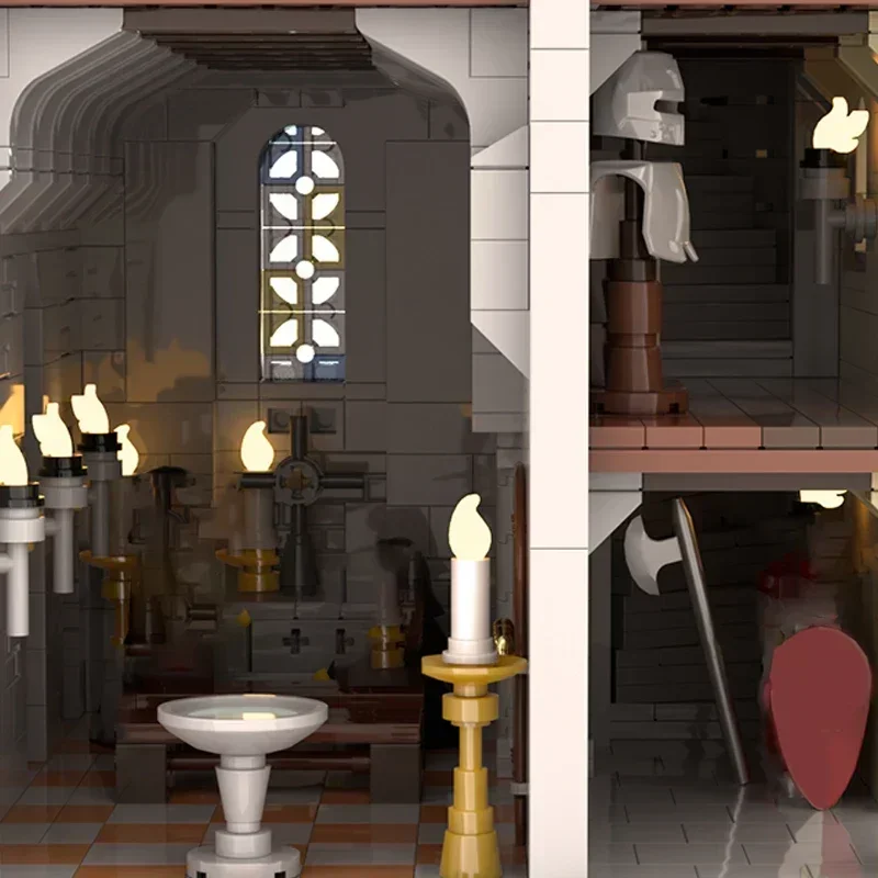 Klocki konstrukcyjne Model Fortu Wielka Sala Zamek Klocki Techniczne Zrób To Sam Zestaw do Składania Zabawki dla Dzieci Prezenty Świąteczne