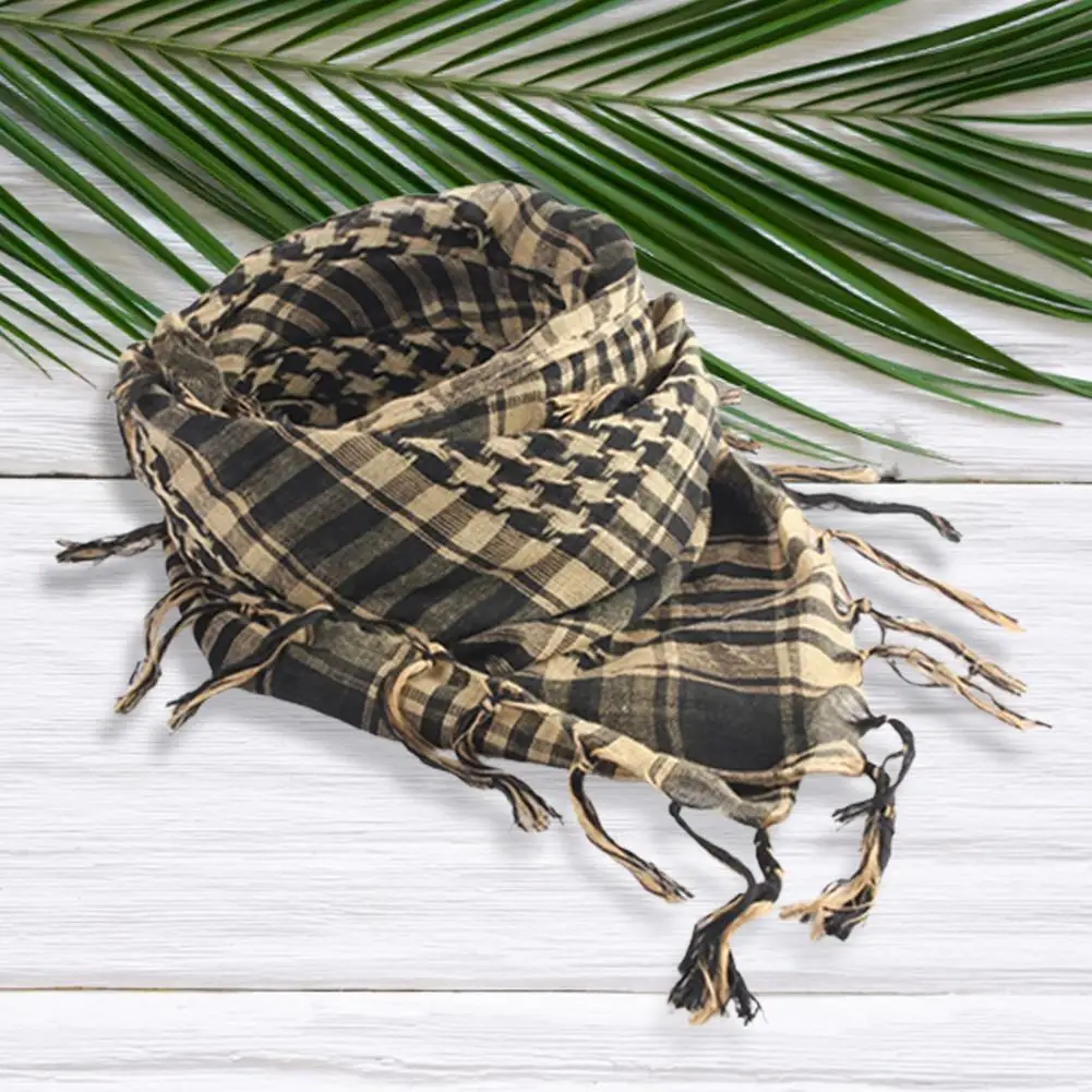 Pashmina Cotton Plaid Keffiyeh Scarf Muslim Hijab Desert Arab Scarves Windy Military Windproof Camping Hiking Scarf