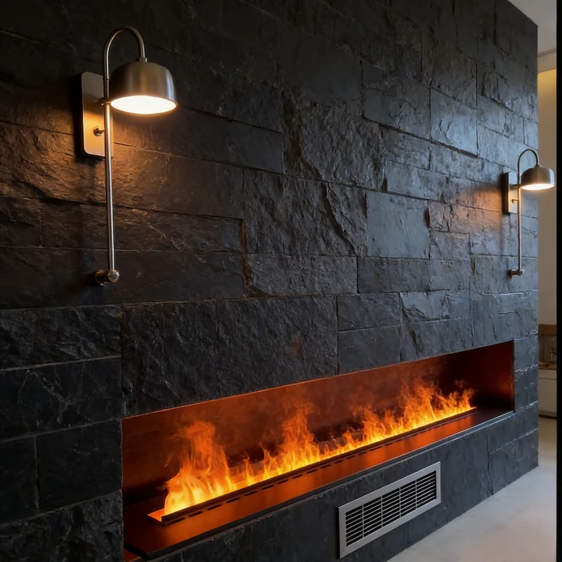 Modern Electric Fireplace Insert – Ultrasonic Mist Technology with Cool-Touch Surface, Safe for Families with Kids Fire Place