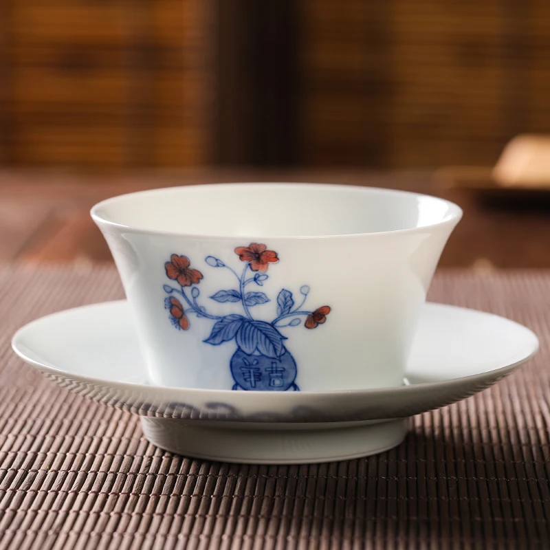 Guanfu Museum Auspicious Ruyi Master Cup Traditional Decoration Mu Gu Yi Jin Jingdezhen Tea Set