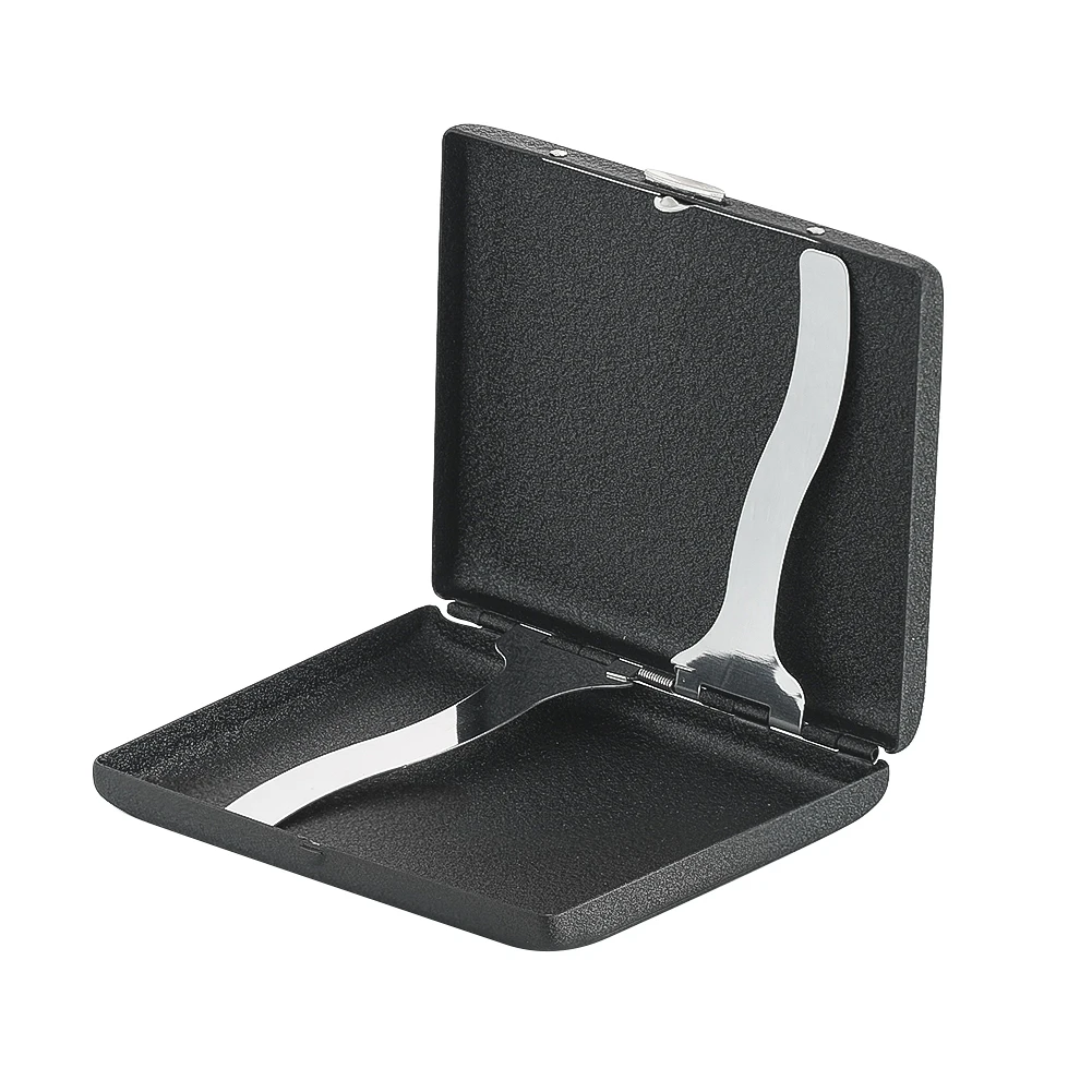 Металлический портсигар для 20 палочек, коробка для сигарет с двойным открытием, держатель для кредитных карт, карманный Подарочный портсигар, аксессуары для курения