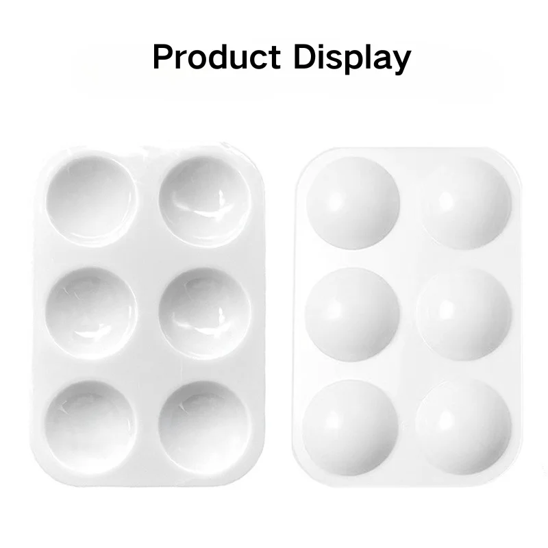 6-Well Plastic Paint Palette, Rectangular Mixing Tray for Watercolor Acrylic Gouache, Portable Art Supplies for Artists，Students