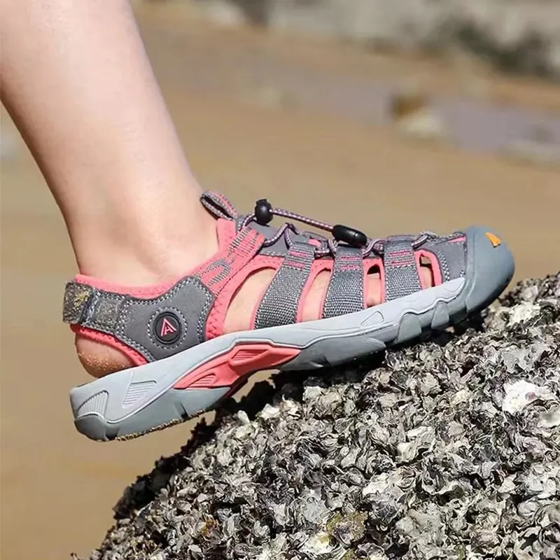 HUMTTO sandały outdoorowe dla kobiet oddychające buty turystyczne letnia woda plaża sandały damskie wspinaczka Aqua Sneaker HT- 710445 B