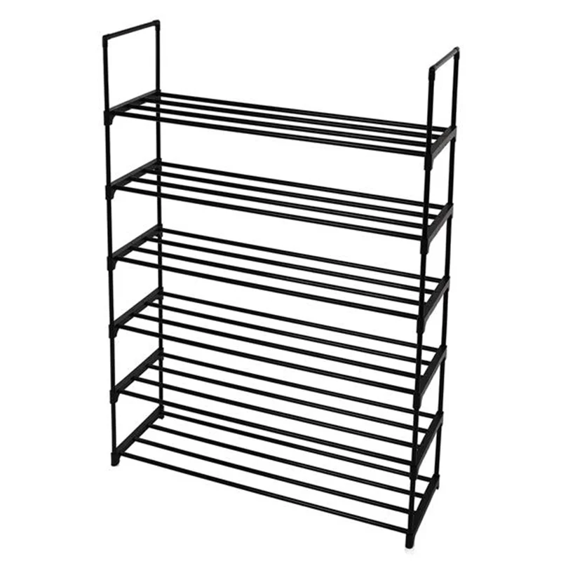 6 Tiers Shoe Rack Shoe Tower Shelf Storage Organizer For Bedroom, Entryway, Hallway, and Closet Black Color