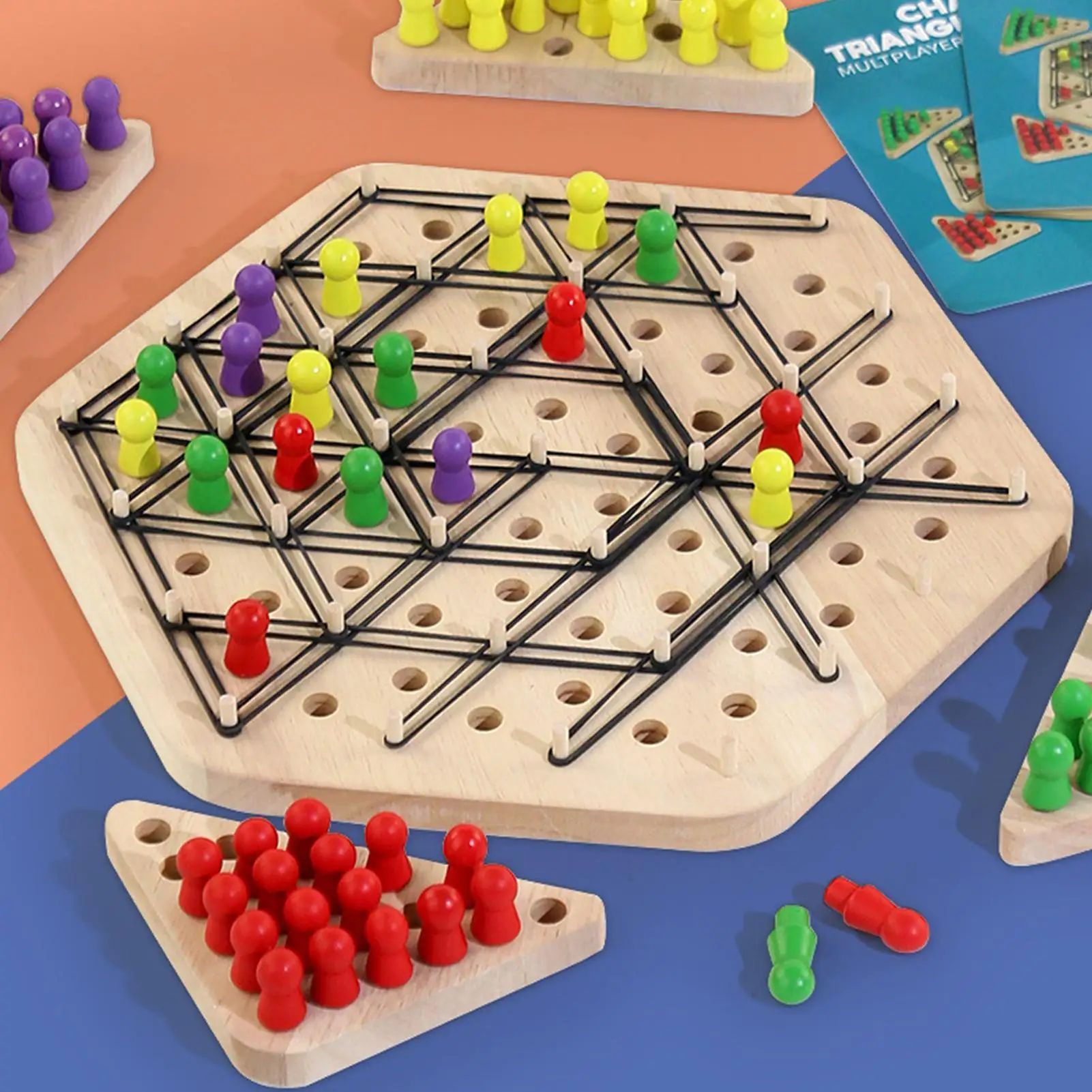 Kette Schachspiel Geometrie Desktop-Spiel Familie Interaktion Übung Denkspielzeug Dreieck Schach Desktop-Spiel für Kinder