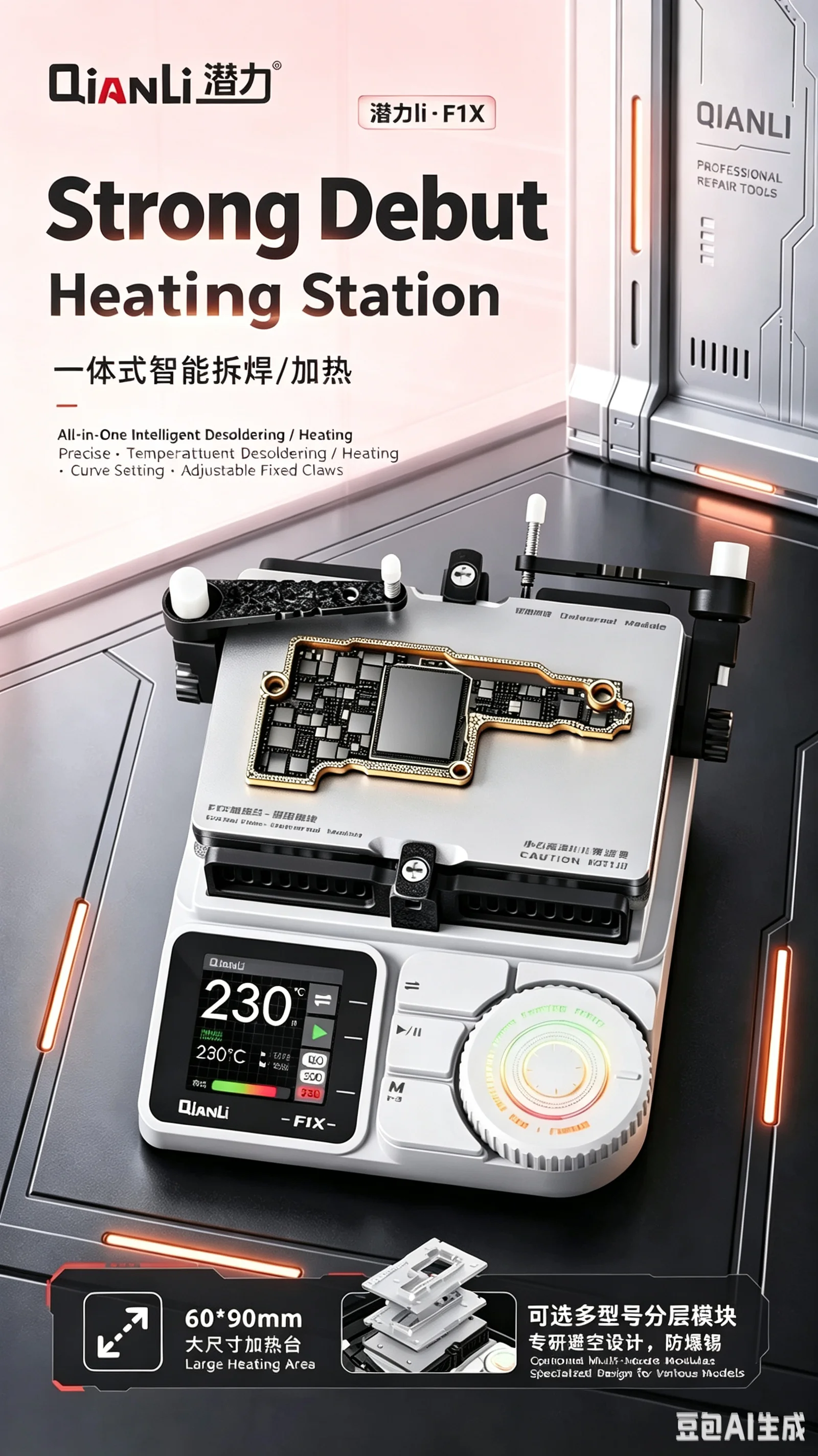 QiANLi Preheating Station Heating Element & Mold Set (IPX-17) – For iPhone Mid-Frame Separation and Chip Removal/Repair
