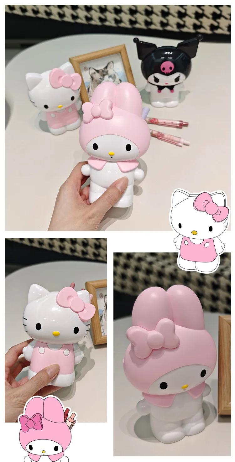 Sanrio Hello Kitty Kuromi My Melody Niedlicher Stifthalter/Aufbewahrungsbehälter für Make-up-Pinsel für den Schreibtisch des Schülers/organisatorischer Organizer für das Studentenwohnheim – Detail 5