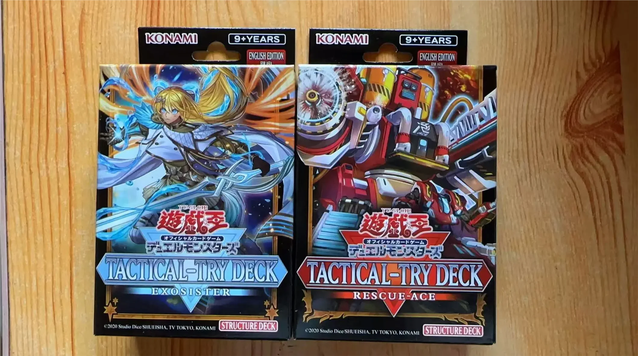 2-boites-de-boosters-scellees-yugioh-konami-duel-monsters-structure-deck-rescue-ace-exosister-tt02-collection-anglaise-asiatique
