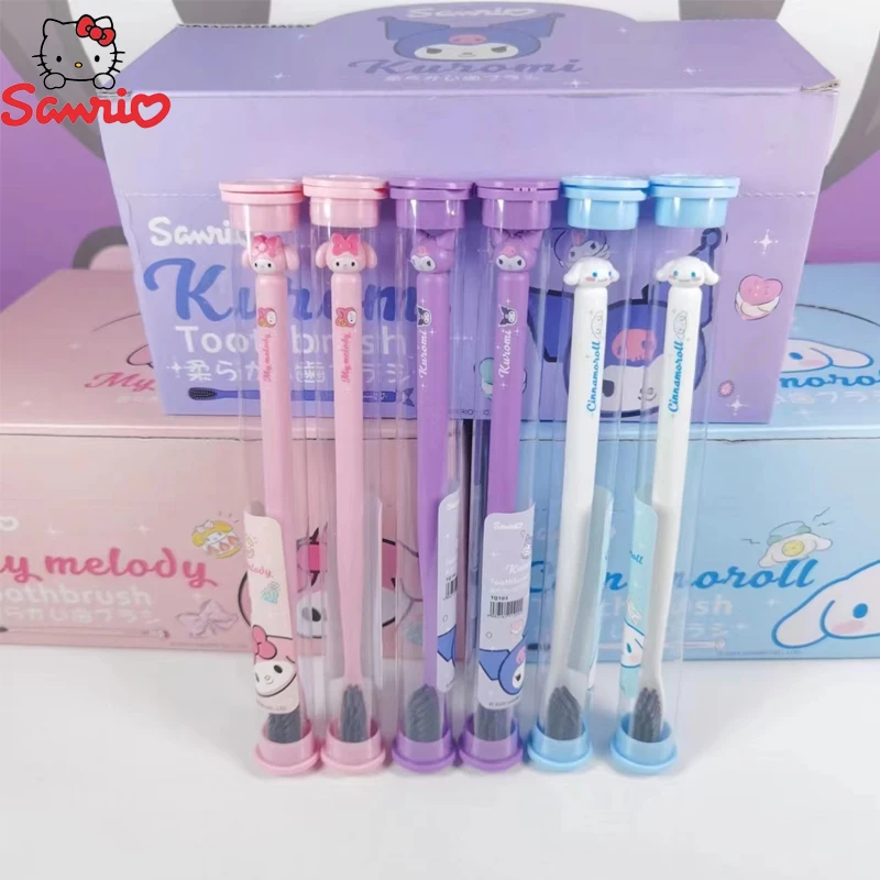 Sanrio Toothbrush Anime Hello Kitty My Melody Kuromi Cinnamoroll Cartoon Student Adult Household Toothbrush Cleaning