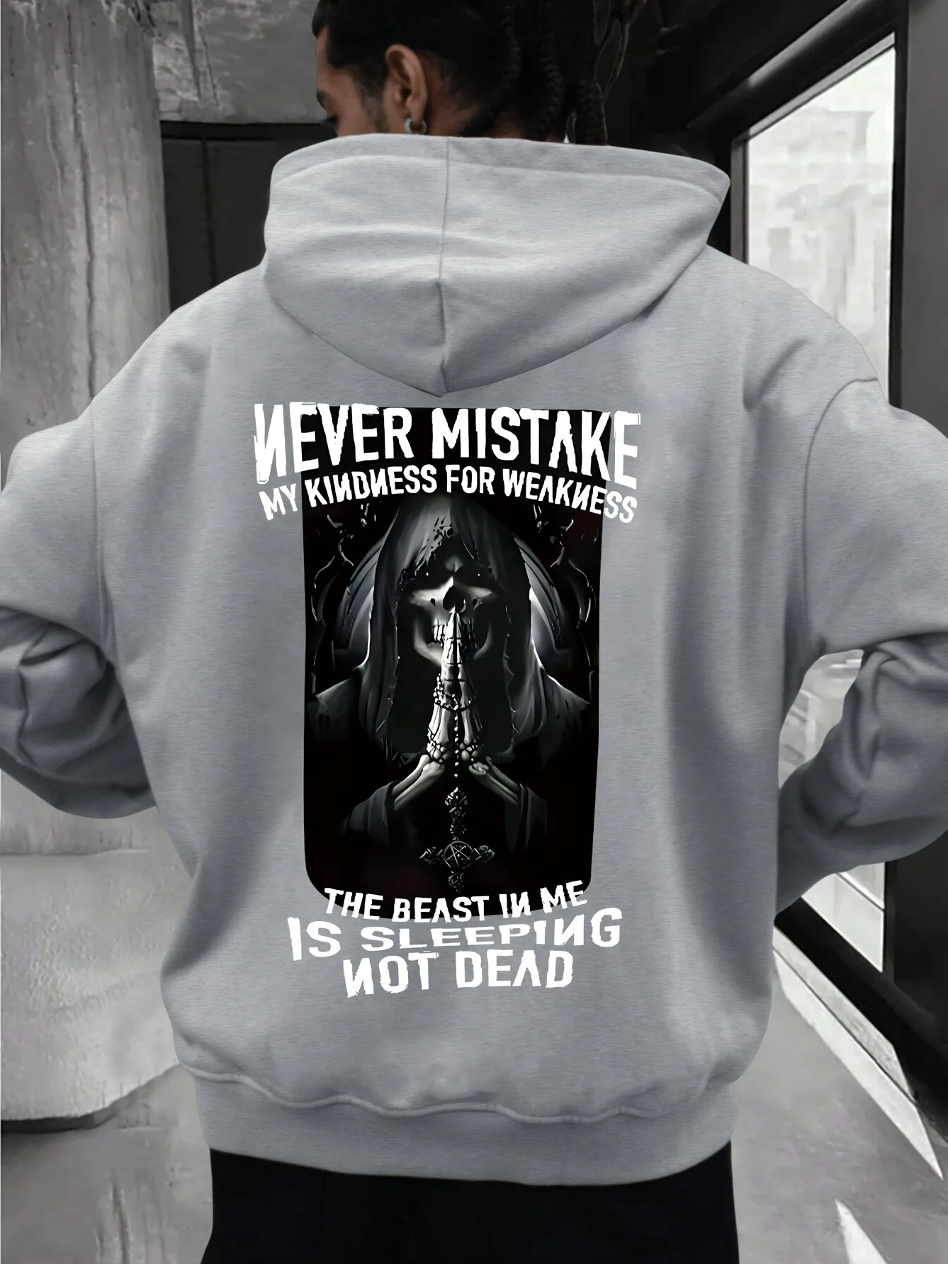 Sweat-shirt à capuche doux et confortable pour hommes, avec lettres de crâne imprimées, vêtements d'extérieur de style de rue, nouvelle collection automne, offre spéciale