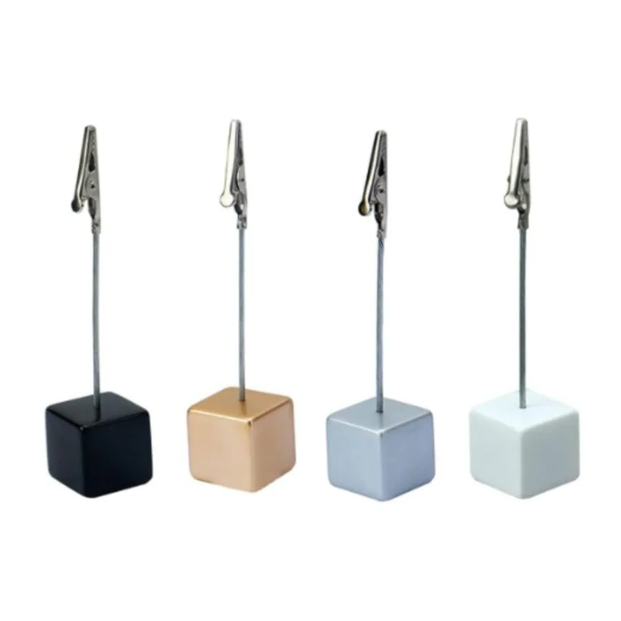 4 Pcs Memo Clip Holders Stand with Alligator Clasp Pictures Card Paper Note Clip for Office Home Use, Paper Stand for Desk, Off