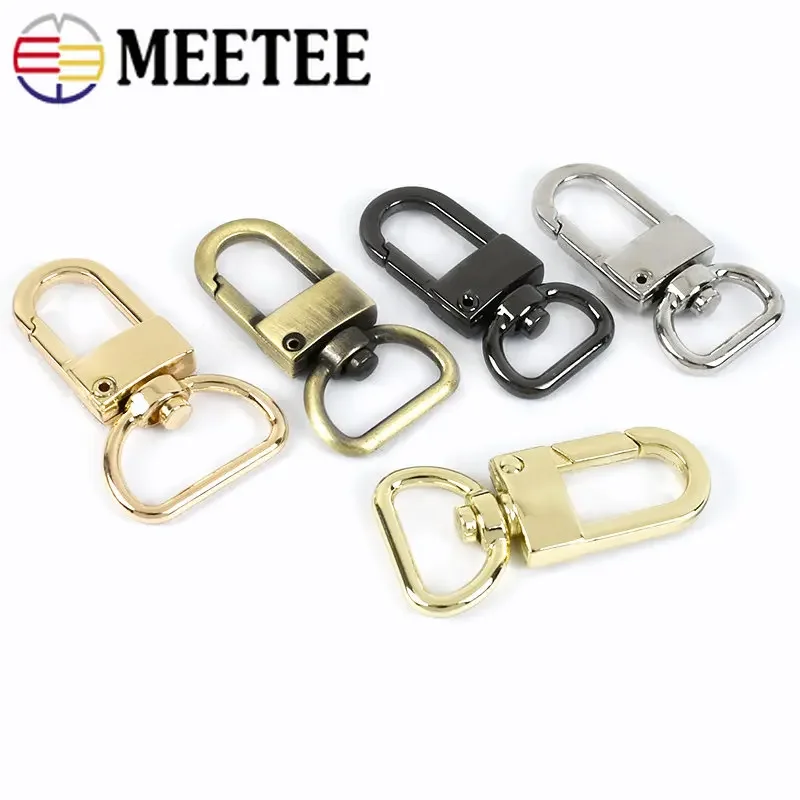 5/10/20pcs Meetee 13-19mm Bag Metal Belt Strap Buckles Carabiner Snap Spring Hook Lobster Clasp Dog for Purse DIY Leather Craft