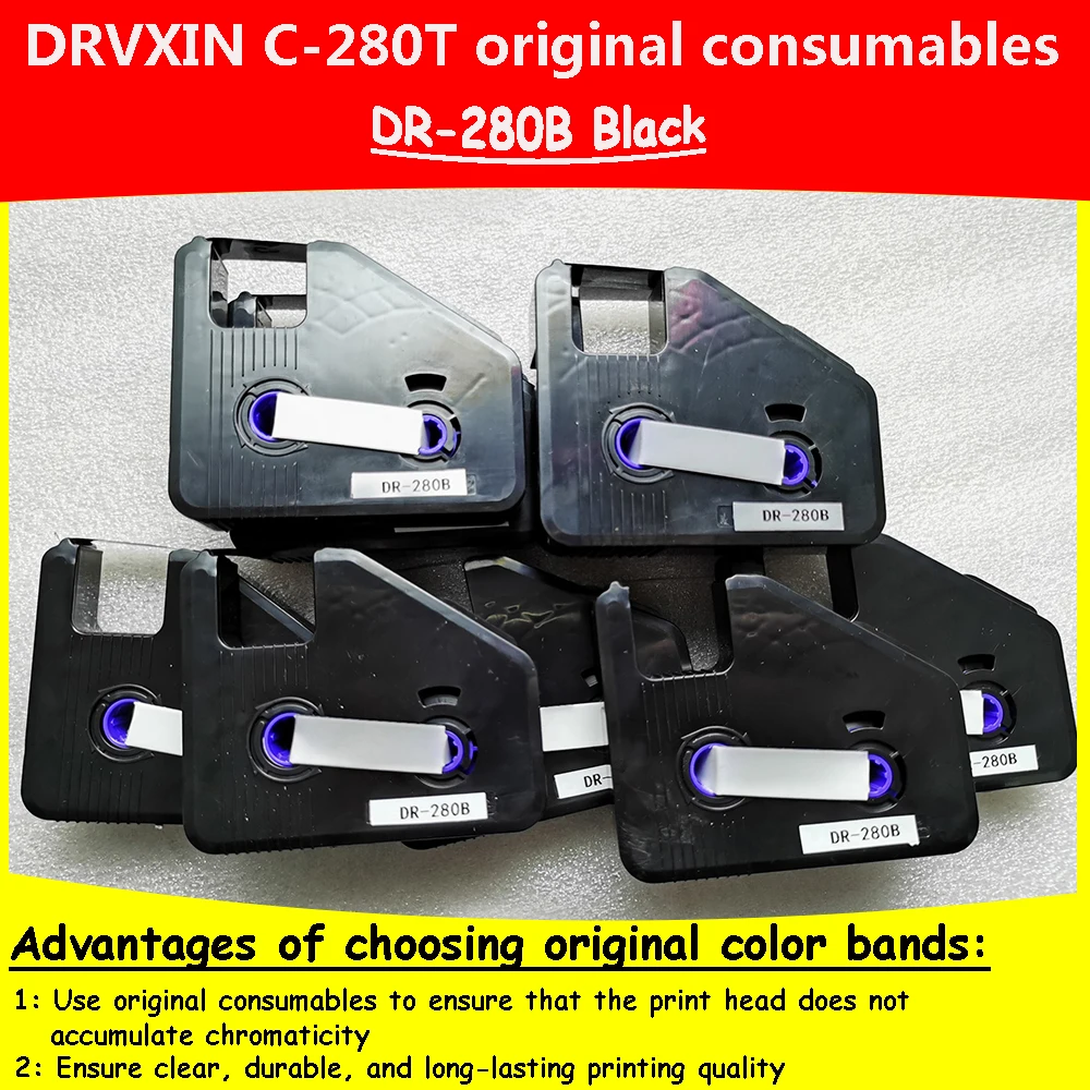 INK RIBBON Case DR-280B Black Cartridge For Cabel ID Printer Electronic Engraving Machine Ring Marking Machine DRVXIN C-280T