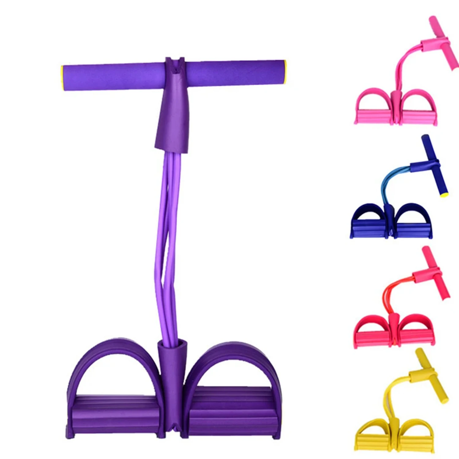 4 Tube Fitness Resistance Bands Latex Pedal Exerciser Sit- Pull Rope Expander Elastic Bands Yoga equipment Pilates Workout