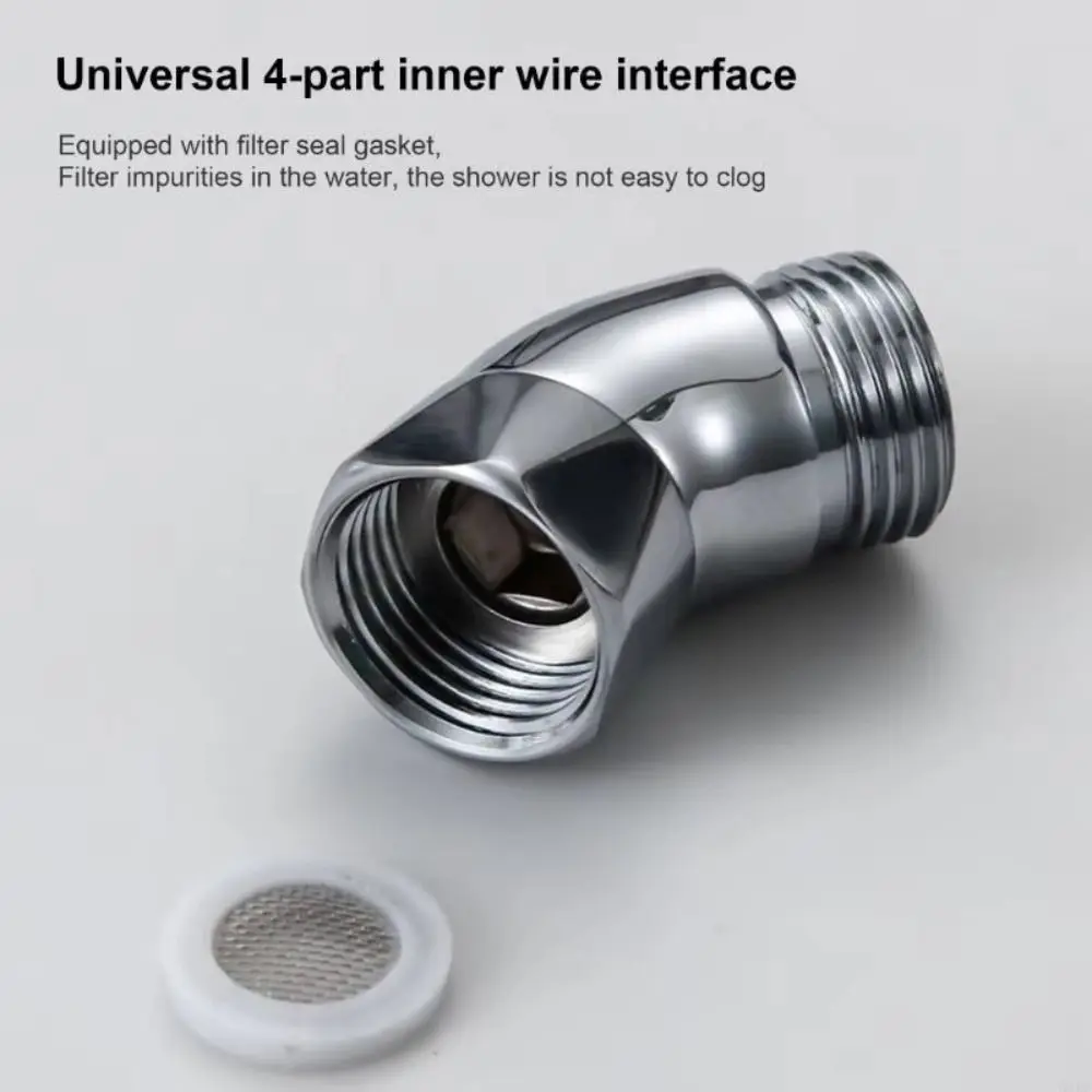 

2pcs 135 Degree Handheld Showerhead Easy To Use Connector Elbow Adapter Adjustable Stainless Steel Shower Angle Controller
