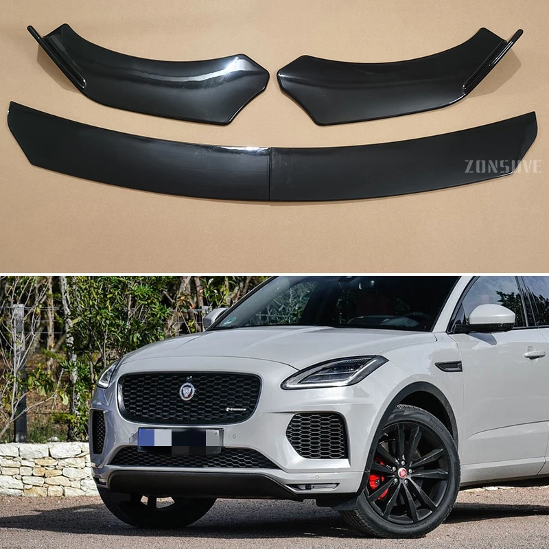 Use For Jaguar E-PACE 2017--2024 Year Front Bumper Lip Splitter Spoiler Body Kit Accessories