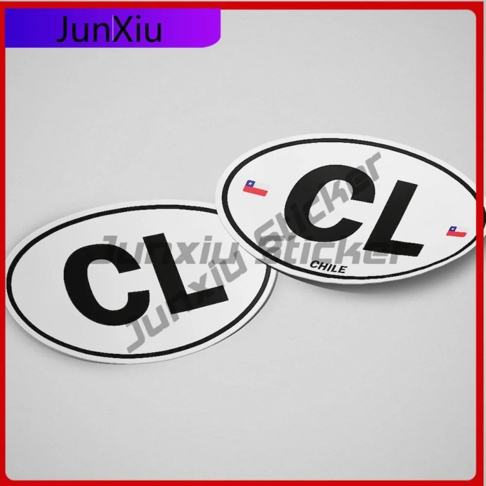 

Chile Flag Sticker Oval-shaped White and Black Country Funny Door Trim Refrigerators Scratch Proof Anti UV Auto Accessories Car