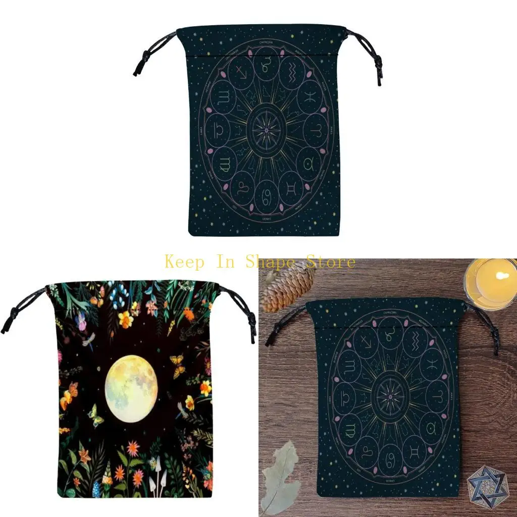 

U1JC Jewelry Dices Board Game Card Bag Gift Packagings Tarots Storage Bag