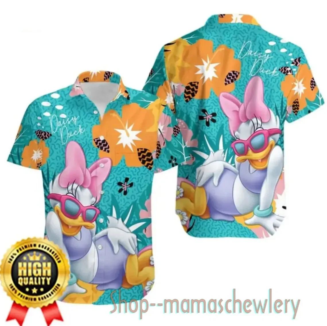 Vintage Donald Duck Hawaiian Shirt Daisy Duck Hawaiian Shirt Disney World Hawaii Shirt  Donald Duck Beach Party Shirts