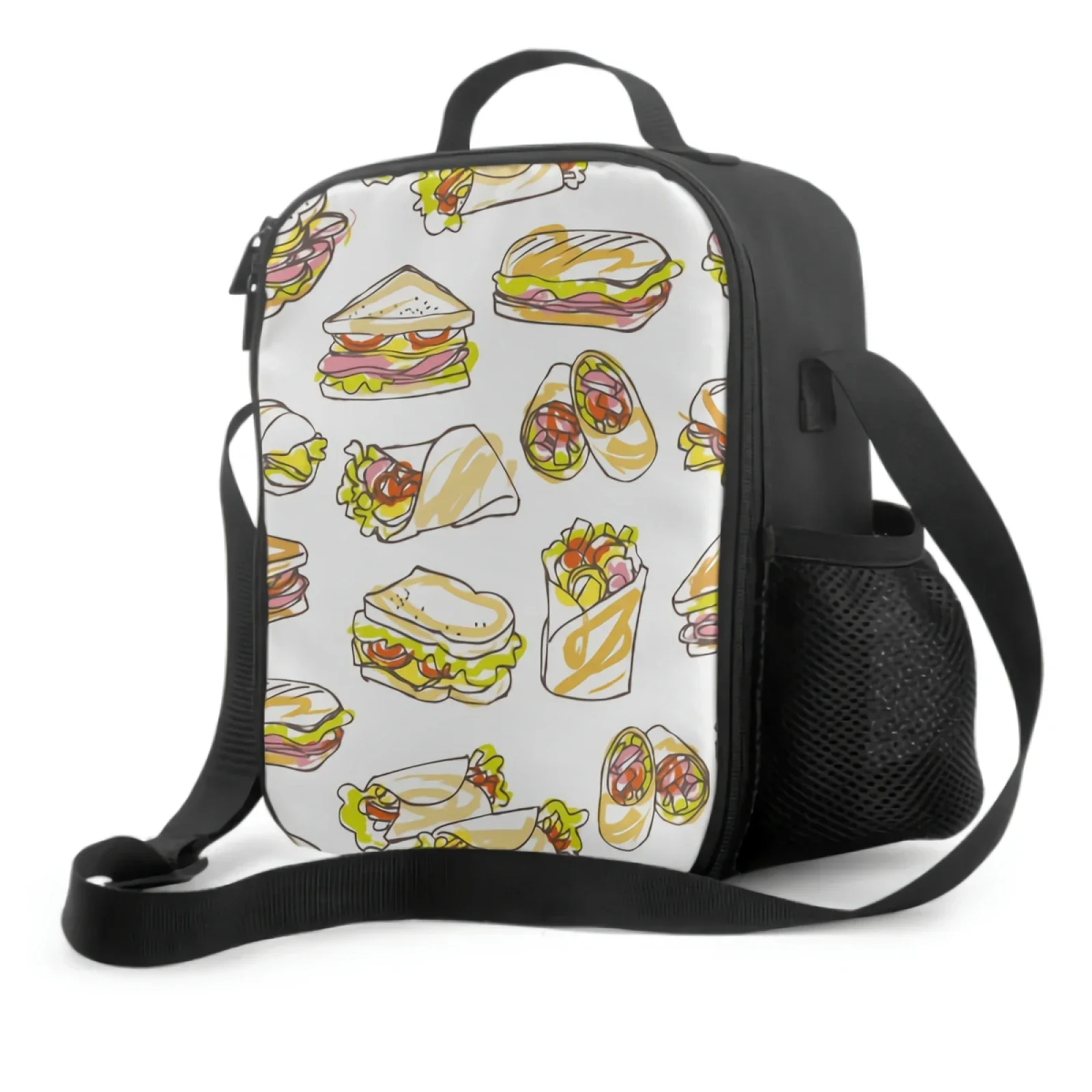 Sandwich Wrap Insulated Lunch Box for Girls Boys Leakproof Portable Lunch Bag Durable Cooler Tote Bag for Beach Picnic Office